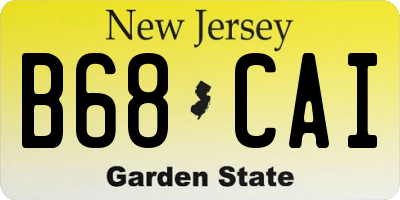NJ license plate B68CAI