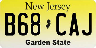 NJ license plate B68CAJ