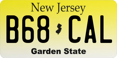 NJ license plate B68CAL