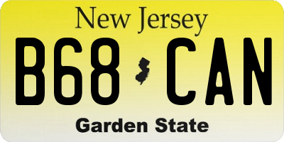 NJ license plate B68CAN