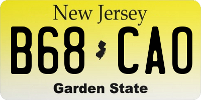 NJ license plate B68CAO