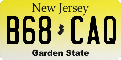 NJ license plate B68CAQ