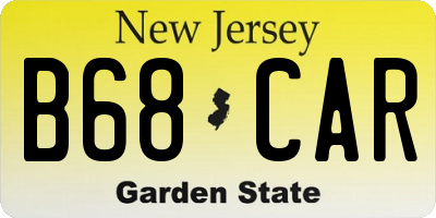 NJ license plate B68CAR