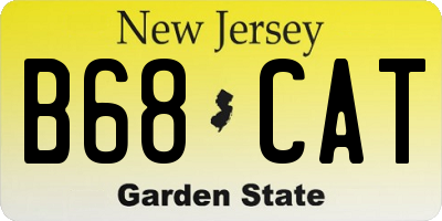 NJ license plate B68CAT