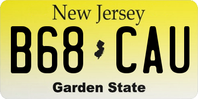 NJ license plate B68CAU