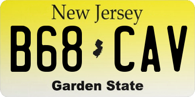 NJ license plate B68CAV