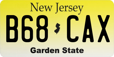 NJ license plate B68CAX