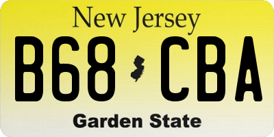 NJ license plate B68CBA