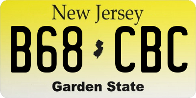 NJ license plate B68CBC