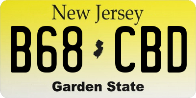 NJ license plate B68CBD