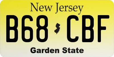 NJ license plate B68CBF