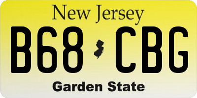 NJ license plate B68CBG