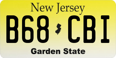 NJ license plate B68CBI