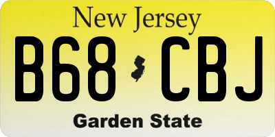 NJ license plate B68CBJ