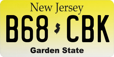 NJ license plate B68CBK