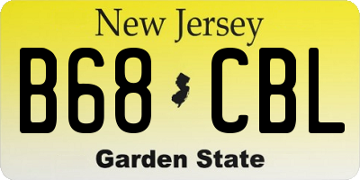 NJ license plate B68CBL