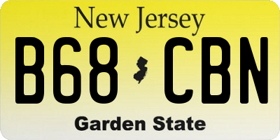 NJ license plate B68CBN