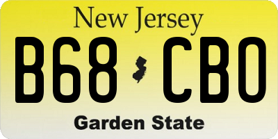 NJ license plate B68CBO