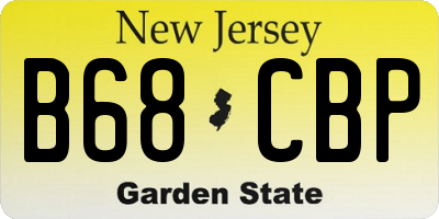 NJ license plate B68CBP