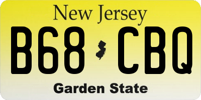 NJ license plate B68CBQ