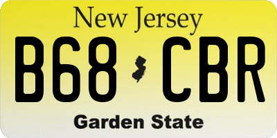 NJ license plate B68CBR