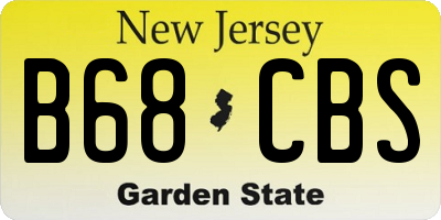 NJ license plate B68CBS
