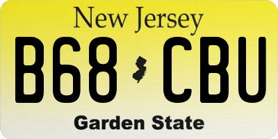 NJ license plate B68CBU