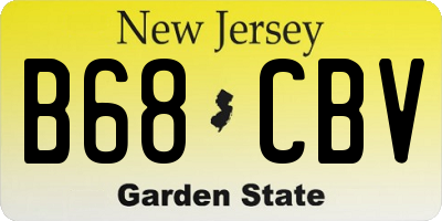 NJ license plate B68CBV