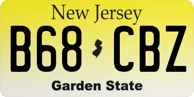NJ license plate B68CBZ