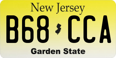 NJ license plate B68CCA