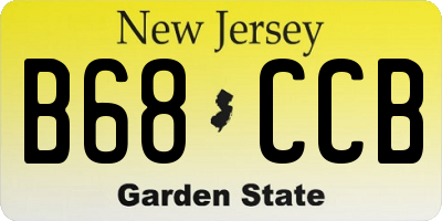 NJ license plate B68CCB