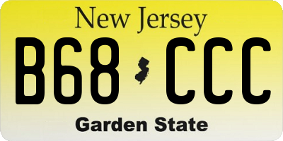 NJ license plate B68CCC