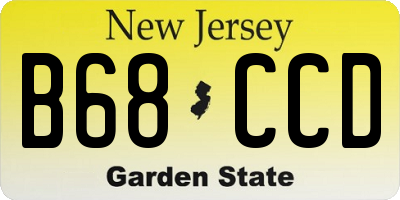 NJ license plate B68CCD