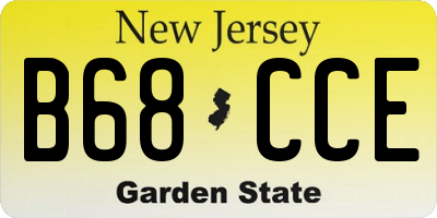 NJ license plate B68CCE