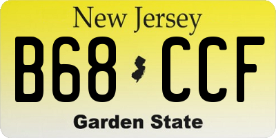 NJ license plate B68CCF