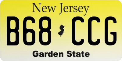 NJ license plate B68CCG