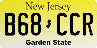 NJ license plate B68CCR