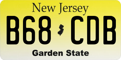 NJ license plate B68CDB
