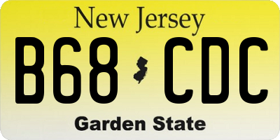 NJ license plate B68CDC