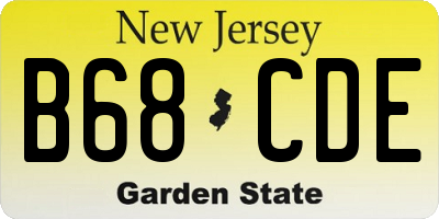NJ license plate B68CDE