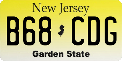 NJ license plate B68CDG