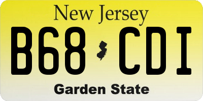 NJ license plate B68CDI
