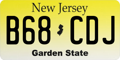NJ license plate B68CDJ
