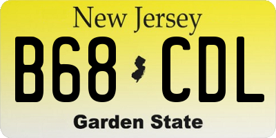 NJ license plate B68CDL