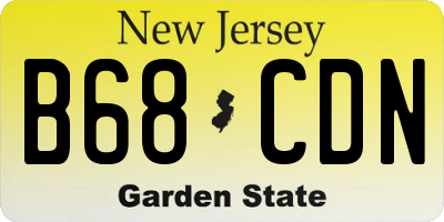 NJ license plate B68CDN