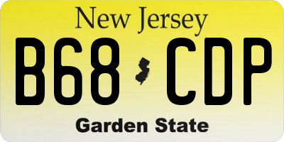 NJ license plate B68CDP