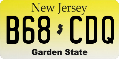 NJ license plate B68CDQ