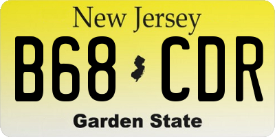 NJ license plate B68CDR