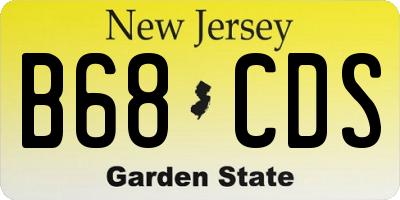 NJ license plate B68CDS