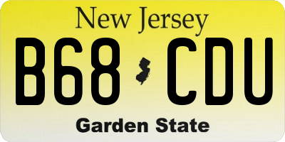 NJ license plate B68CDU